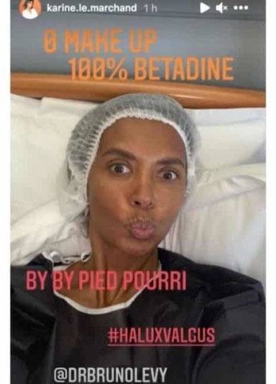 Karine Le Marchand immortalise son opÃ©ration de l'hallux valgus