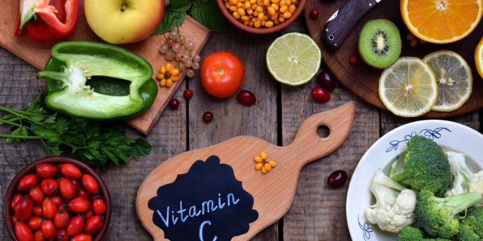 composition of products containing ascorbic acid, vitamin c - citrus, cauliflower, broccoli, sweet pepper, kiwi, dog rose...