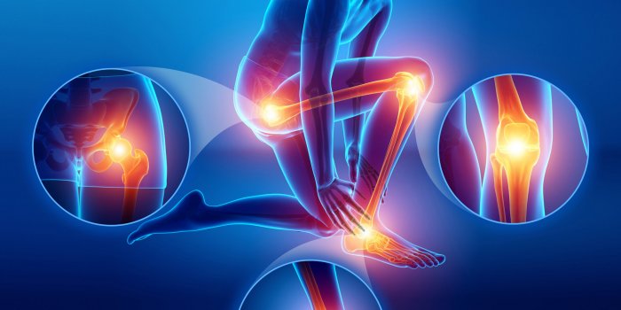 3d illustration of male feeling leg pain