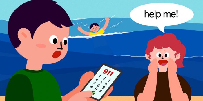 man and woman trying to save a child from drowning