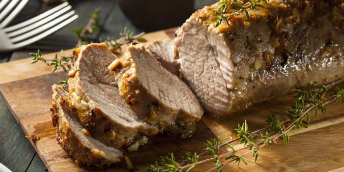homemade hot pork tenderloin with herbs and spices