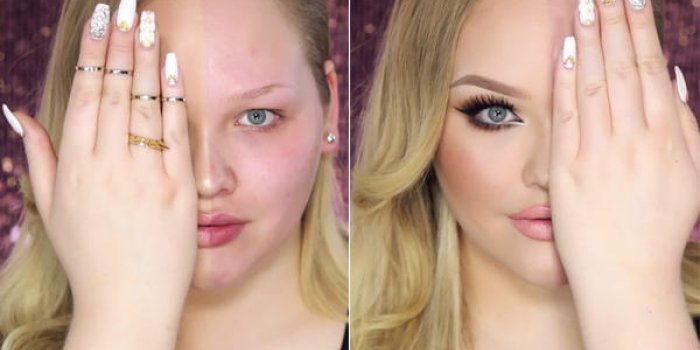 Nikkie avec et sans maquillage