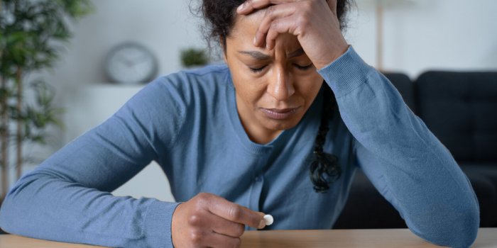one african american portrait woman suffering depression