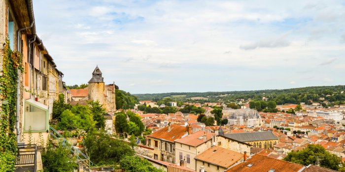 landscape with old town, bar-le-duc, meuse, lorraine, france