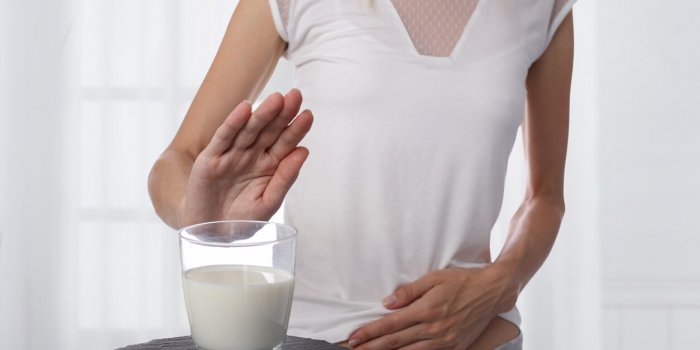 lactose intolerance dairy intolerant woman refuses to drink milk