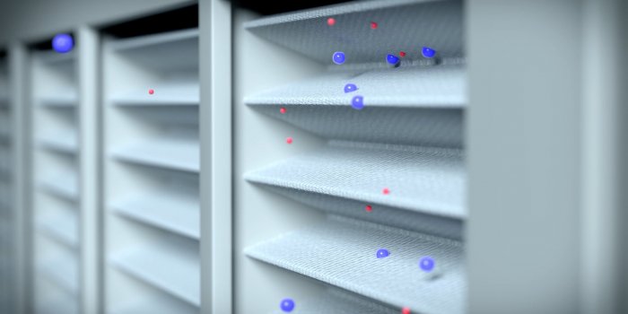 3d rendering of a hepa filter that can completely remove fine dust and ultra fine dust and refresh indoor air