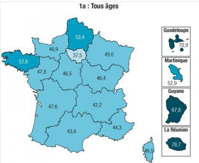 AVC : les regions les plus touchees