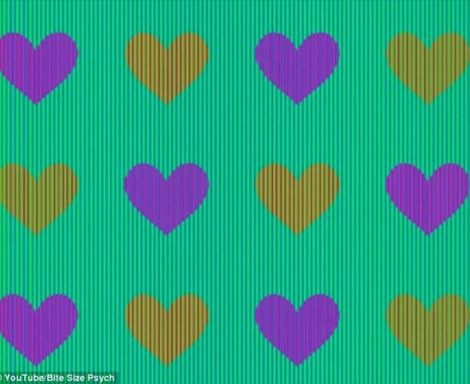 Illusion d’optique : de quelles couleurs sont ces coeurs ?