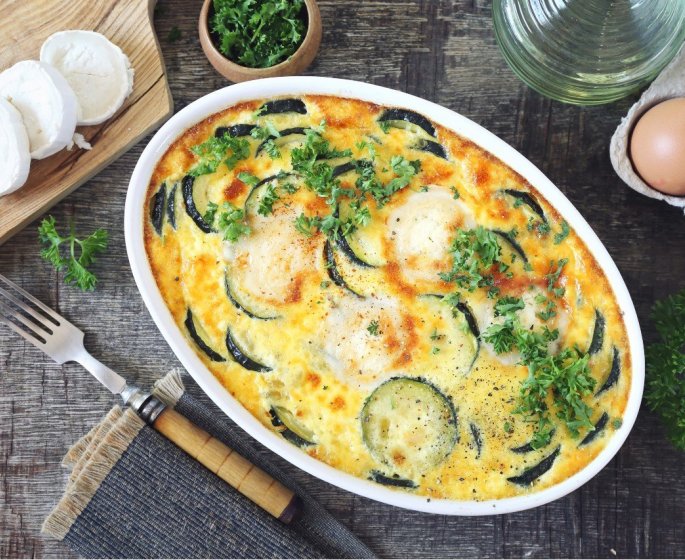 Gratin de courgettes et saumon