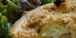 Crumble doux au poireau et au saumon