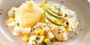 Tartare de daurade et sa mousse de mais
