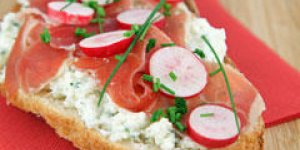 Tartine de jambon, Vache qui rit et crudites