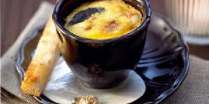 Petits flans au foie gras et a la truffe