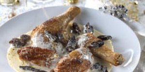 Chapon aux morilles et au vin jaune