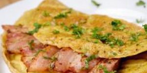 Omelette gratinee aux asperges et au jambon