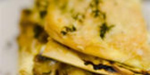 Lasagnes aux 3 fromages, patate douce et legumes oublies