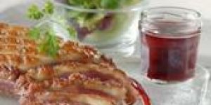 Magret de canard roti et Gelee de Cerises acidulees Bonne Maman