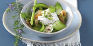 Salade de saumon et mousse de fromage blanc Bio nat’ a la ciboulette