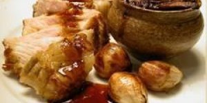 Filet mignon de porc au thym et navets braises