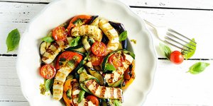 Grillis et legumes grilles au pesto Salakis