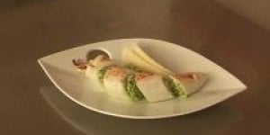 Calamars farcis au risotto et pesto de roquette