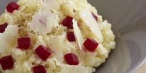 Risotto fondant, des de betteraves rouges