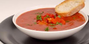 Soupe de poivron au poulet