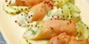 Rouleaux de saumon fume au concombre