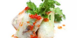 Rouleau frais au chevre, tomate et poivron