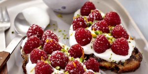 Pain perdu olives et framboises
