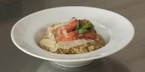 Risotto au the vert et medaillons de homard