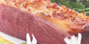Canette rotie, griesknepfles aux boutons d-ail des ours