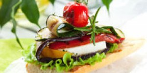 Pain grille aux legumes