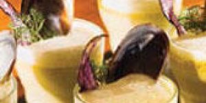 Petits flans de moules, sauce mousseuse de curry au Crock Pot