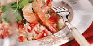 Salade de riz aux crevettes roses